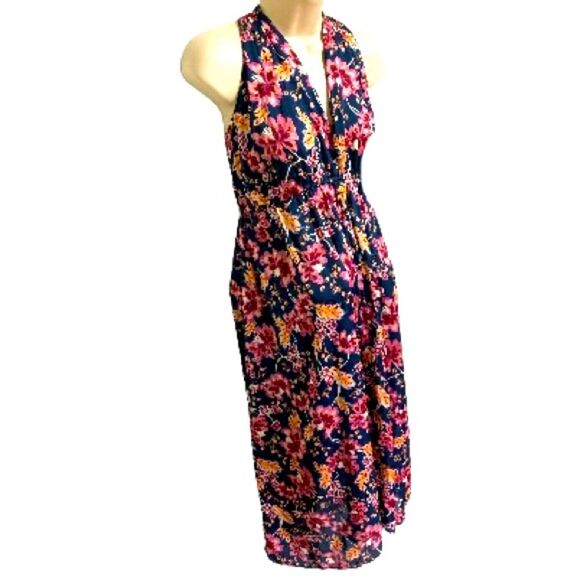 OLD NAVY Maternity V Neck Midi Floral Sleeveless Dress Womens Large - Picture 3 of 14